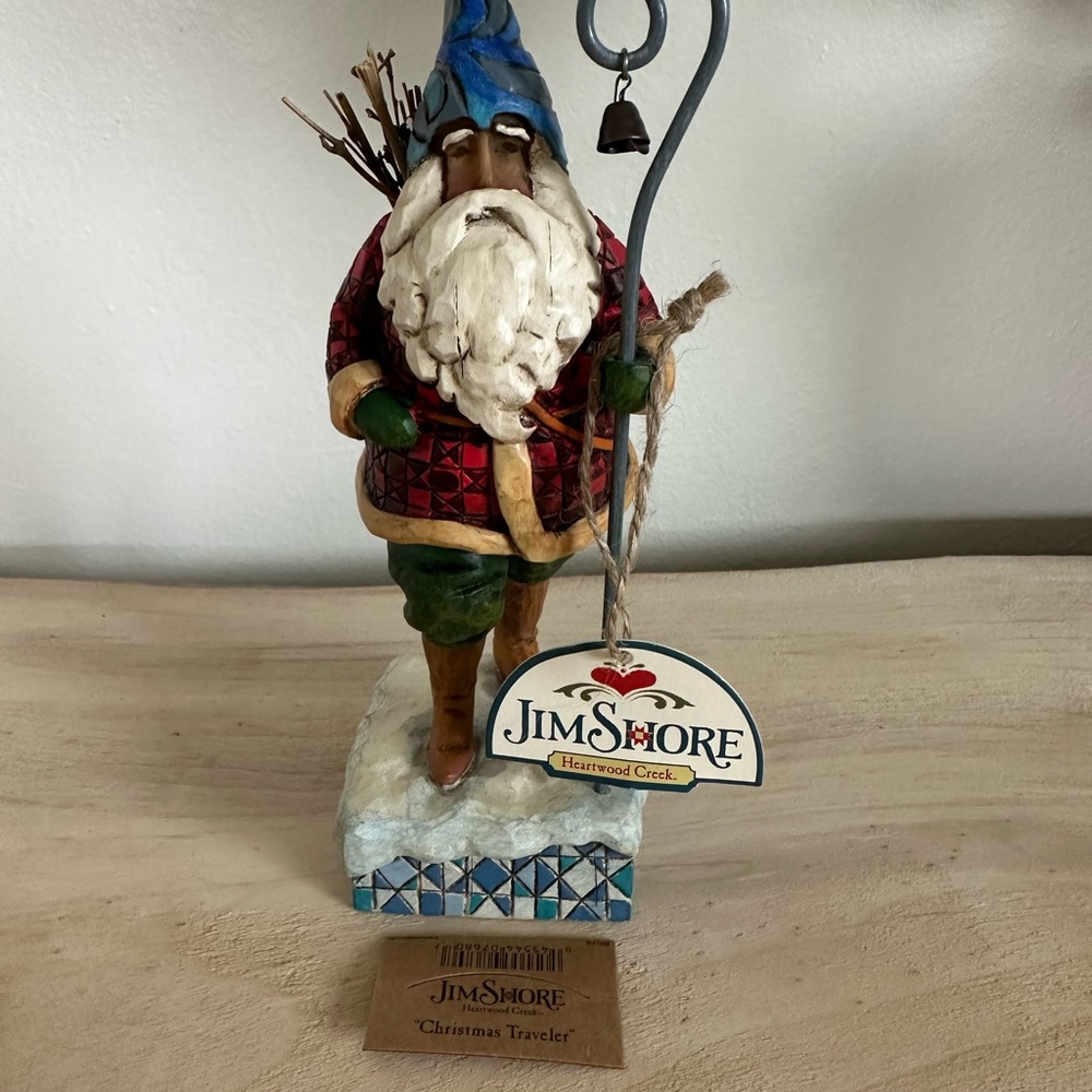 Jim Shore Christmas Traveler Santa Figurine - NEW IN BOX